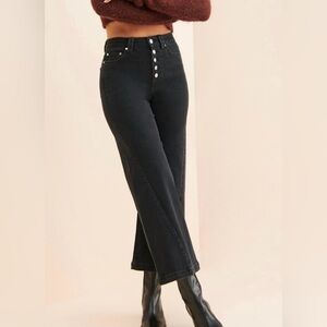 PAIGE Denim High-Waisted Anessa Black Jeans 26